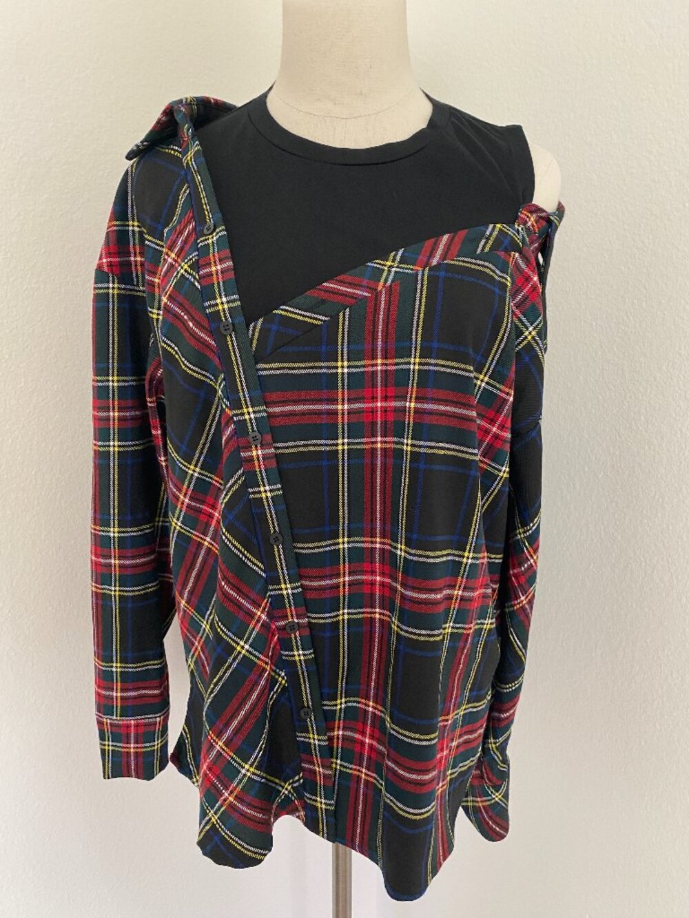 NWT maje Lazak Deconstructed Plaid Top - 1